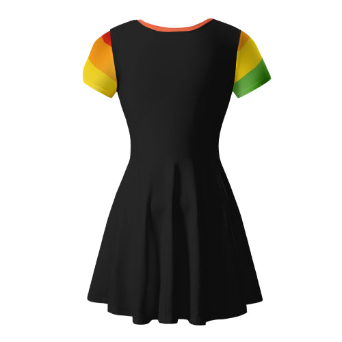 Femmoora ™ Rainbow Sleeve “Y’all” Dress