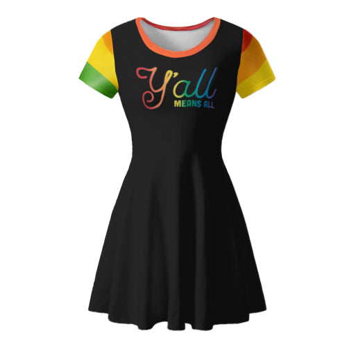 Femmoora ™ Rainbow Sleeve “Y’all” Dress