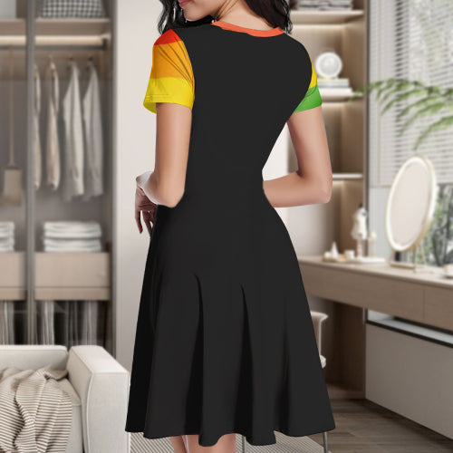 Femmoora ™ Rainbow Sleeve “Y’all” Dress